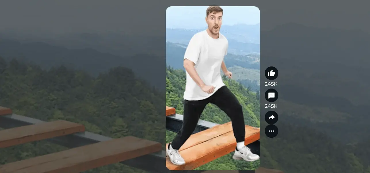 Frame simulating a vertical YouTube clip, showing AI-selected clips.